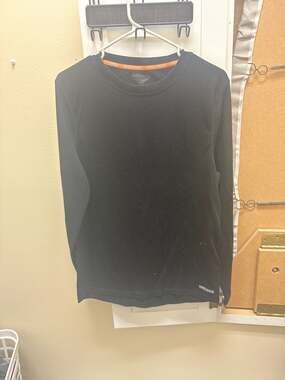 Omni-Wool Men's Thermal Base Layer Long Sleeve Crew Top, Black, Size L